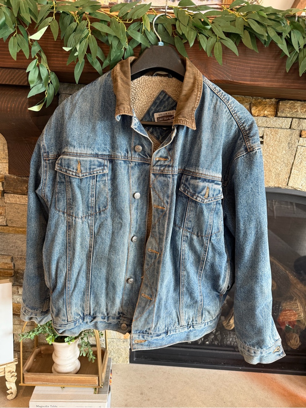 VTG Original‎ Cold Storage Denim Jean Jacket 2XL Blanket Lined Trucker Western
